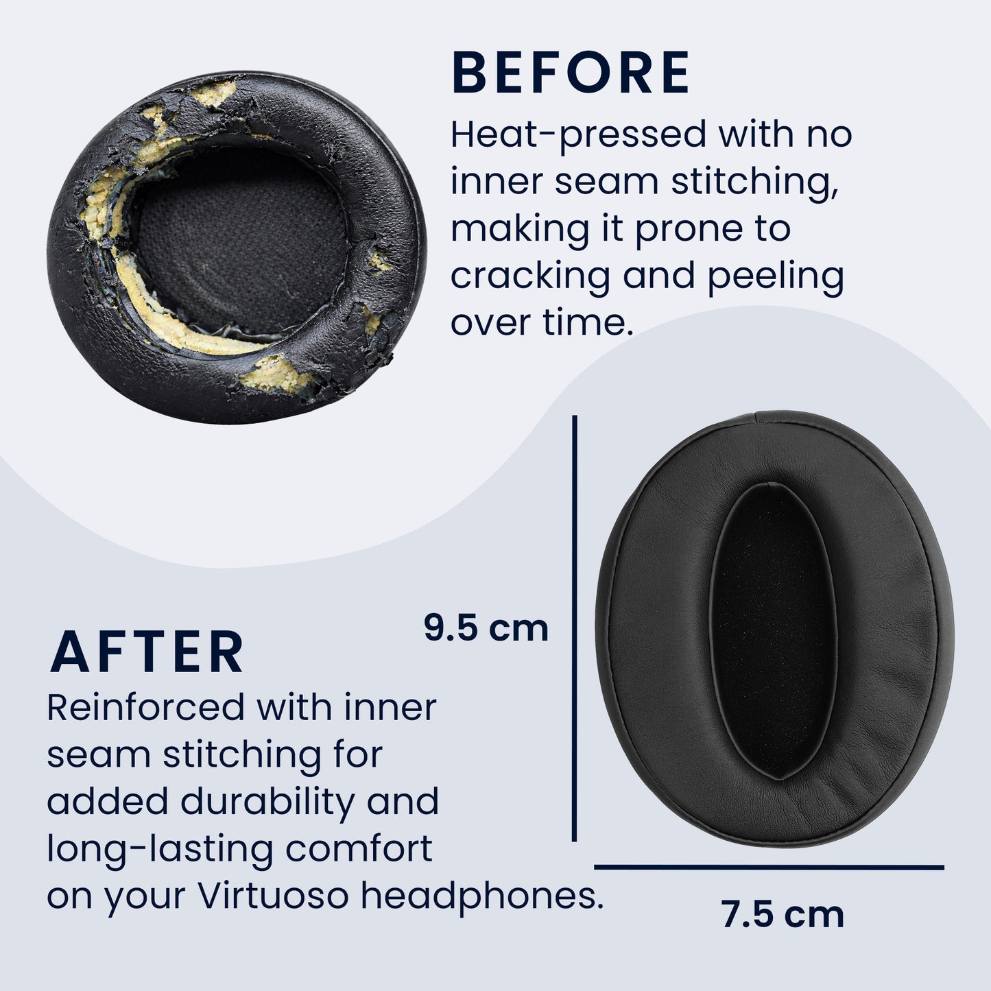kwmobile Ohr Polster für Sennheiser HD 4.50 BTNC Ohrpolster - Ersatz Ohrpolster - Kopfhörer Ersatzteile - Kopfhörer Ersatzpolster für Over Ear Headphones