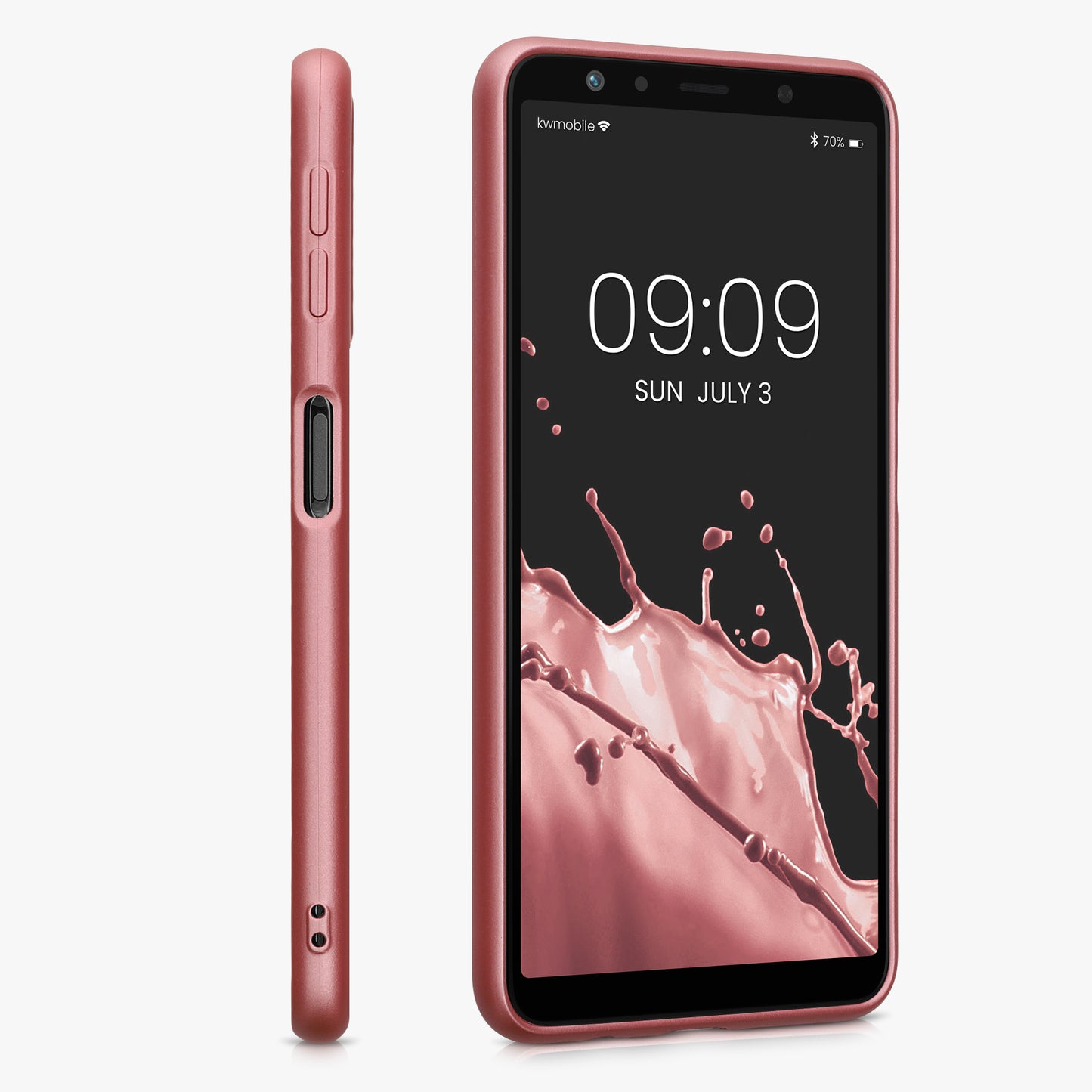 Samsung Galaxy A7 (2018) Silikon Handyhülle Metallic Rosegold