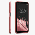 Samsung Galaxy A7 (2018) Silikon Handyhülle Metallic Rosegold