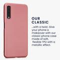 Samsung Galaxy A7 (2018) Silikon Handyhülle Metallic Rosegold