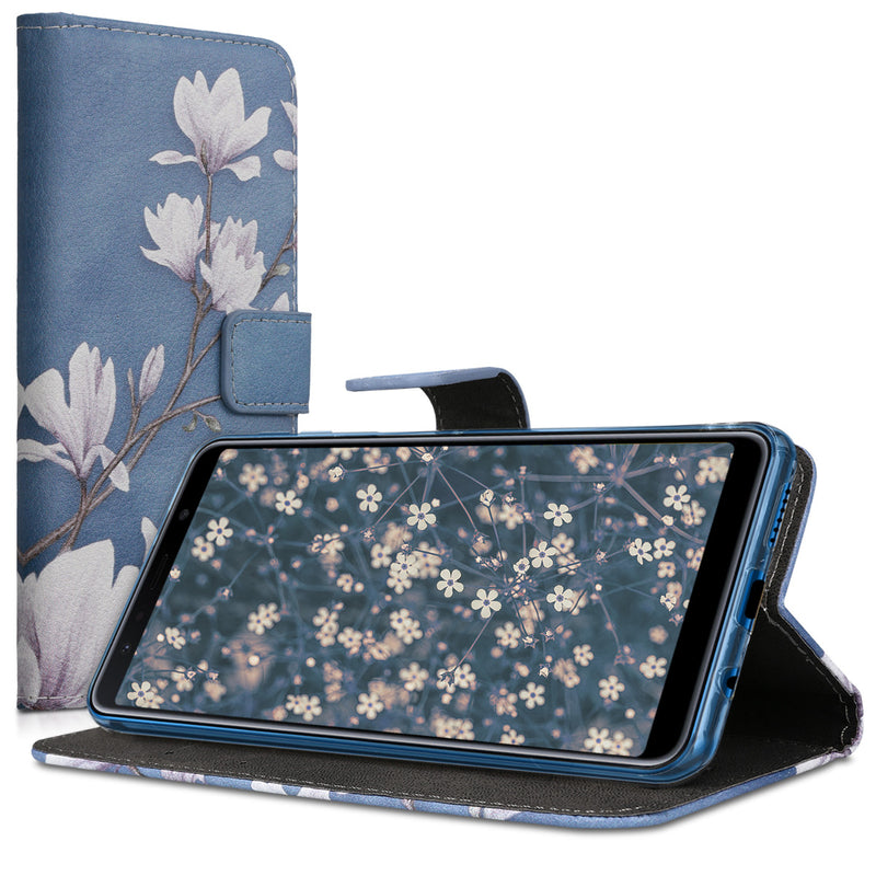 kwmobile Wallet Case kompatibel mit Samsung Galaxy A7 (2018) Hülle - Cover mit Ständer und Kartenfächern