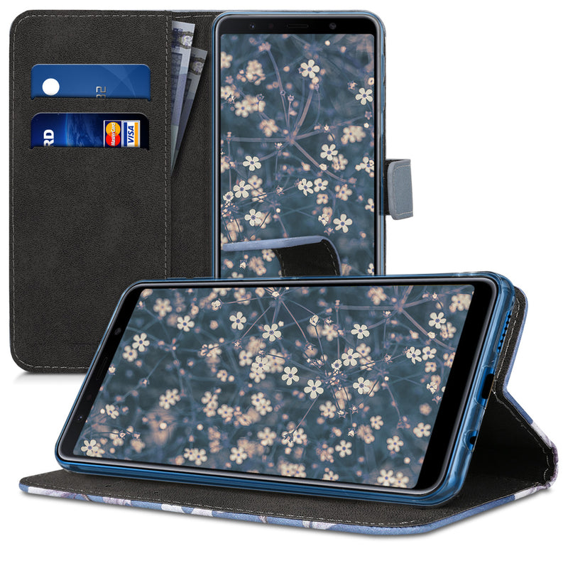 kwmobile Wallet Case kompatibel mit Samsung Galaxy A7 (2018) Hülle - Cover mit Ständer und Kartenfächern