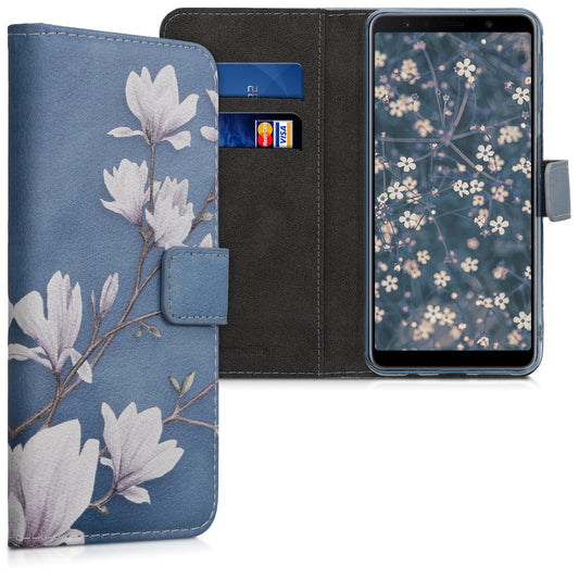 kwmobile Wallet Case kompatibel mit Samsung Galaxy A7 (2018) Hülle - Cover mit Ständer und Kartenfächern