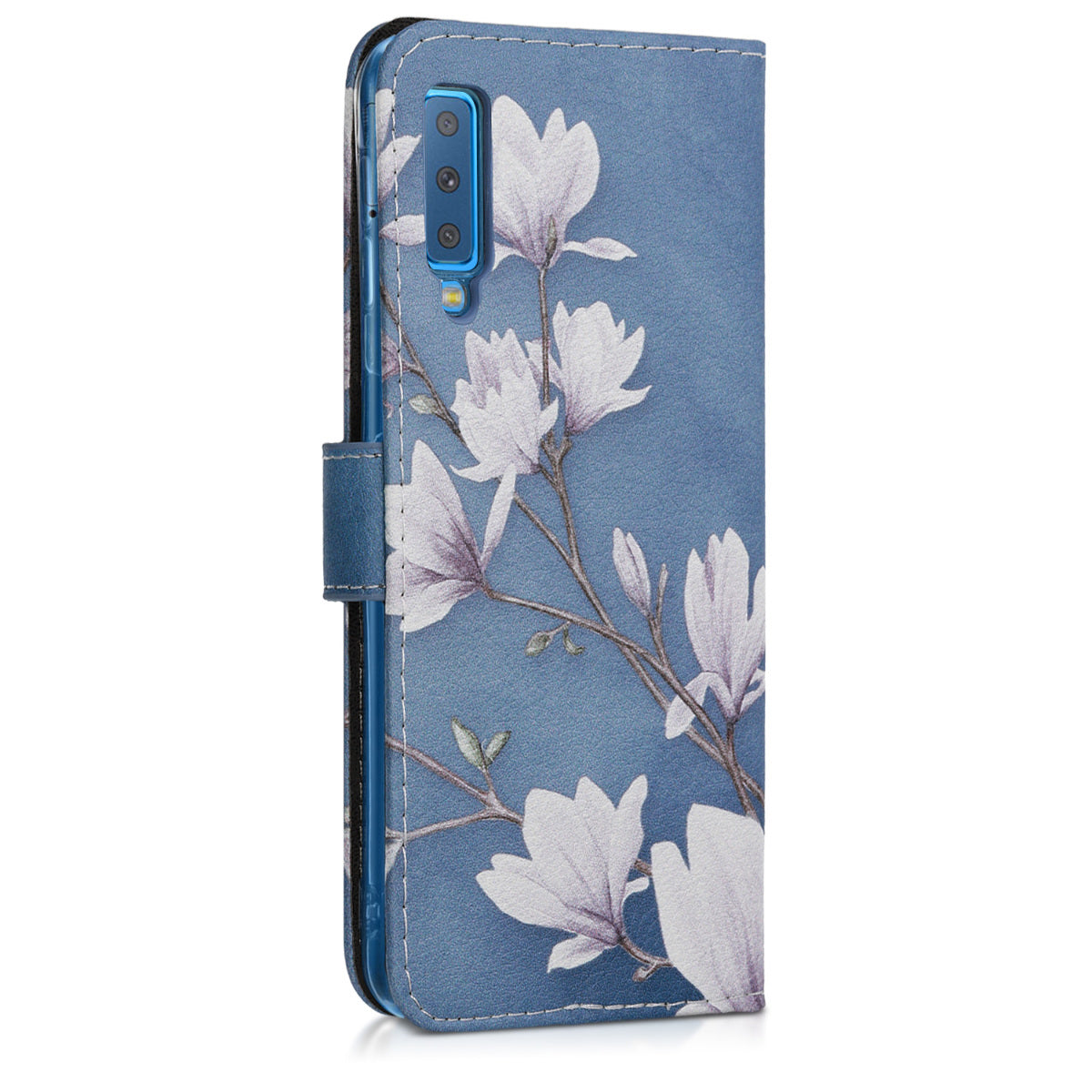 kwmobile Wallet Case kompatibel mit Samsung Galaxy A7 (2018) Hülle - Cover mit Ständer und Kartenfächern