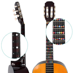 kwmobile Gitarren Griffbrett Noten Aufkleber - mit Anleitung - Anfänger Gitarrengriffbrett Sticker - für akustische