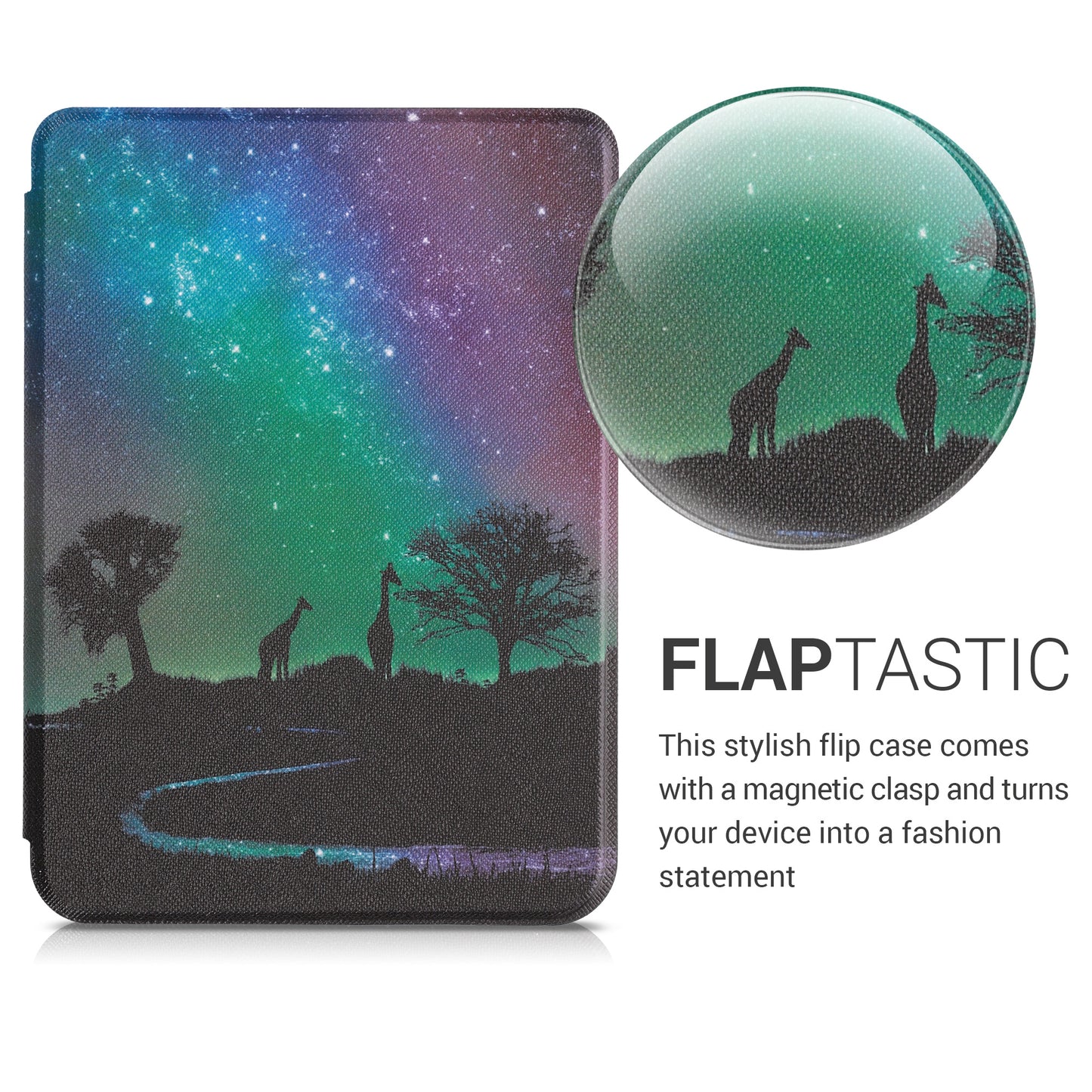 kwmobile Schutzhülle für Tolino Shine 3 Hülle - eReader Flip Case mit Auto Sleep Funktion