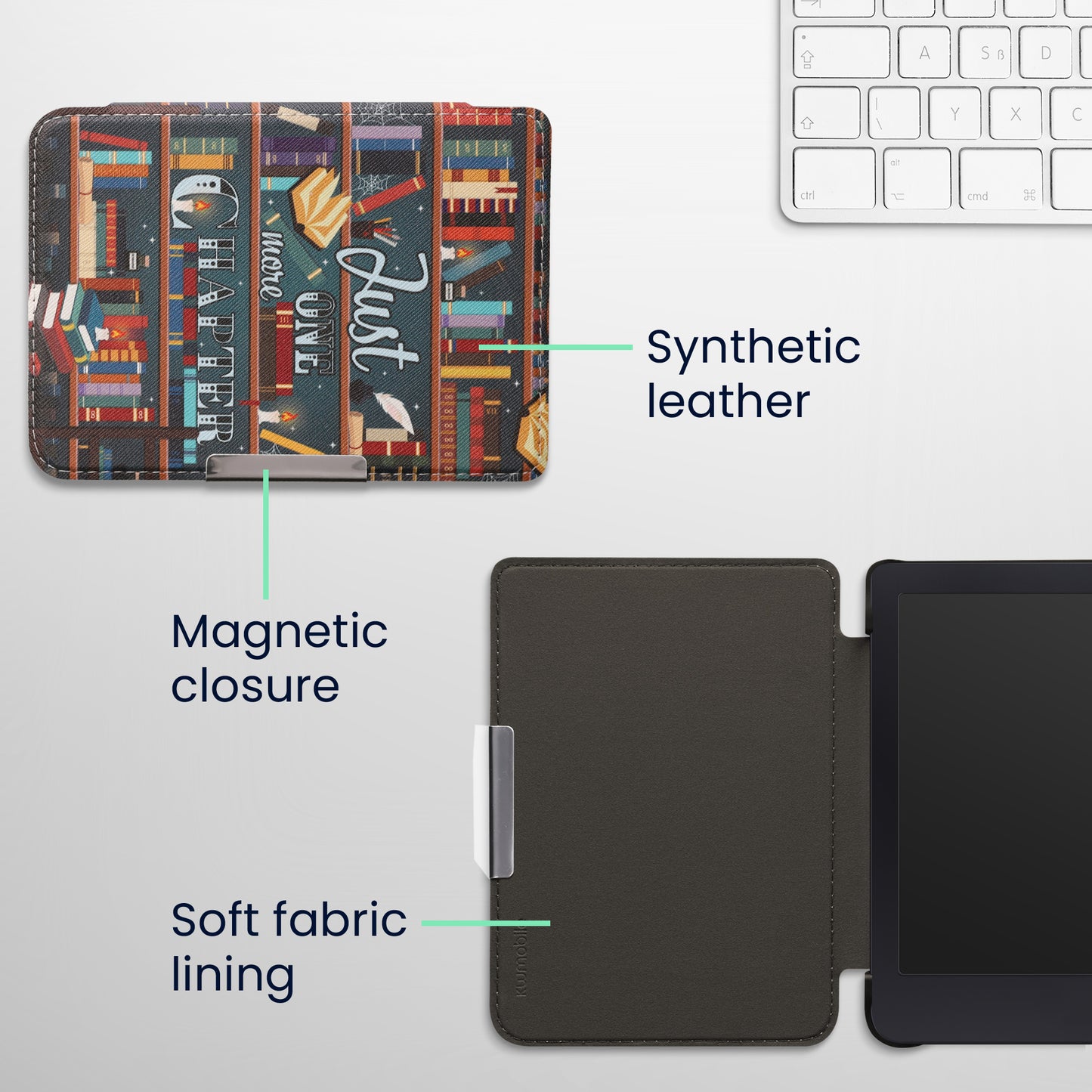 kwmobile Schutzhülle für Tolino Shine 3 Hülle - eReader Flip Case mit Auto Sleep Funktion
