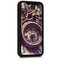 Holz Hardcase mit TPU Bumper für Apple iPhone XR Kompass Vintage