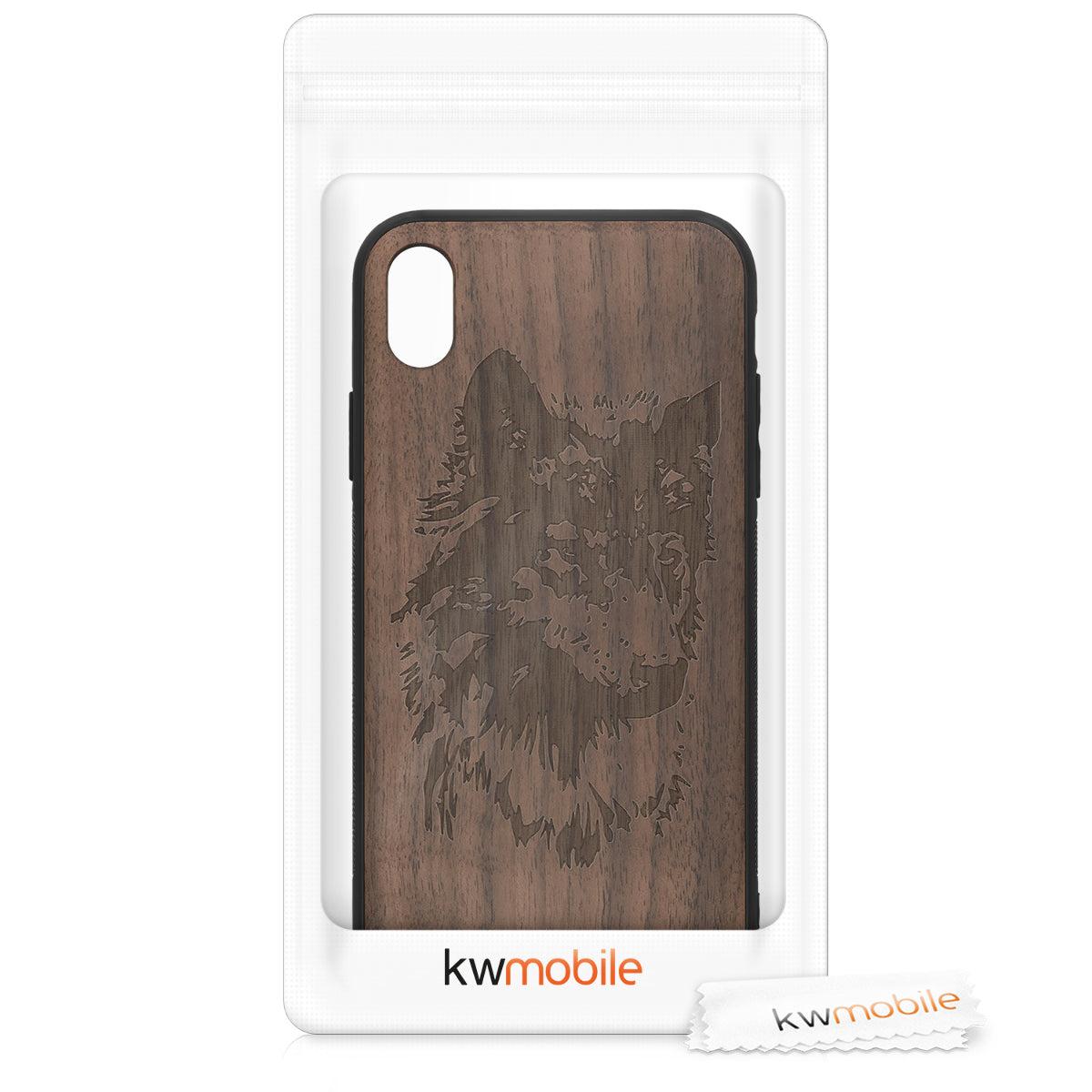 Holz Hardcase mit TPU Bumper für Apple iPhone XR Kompass Vintage