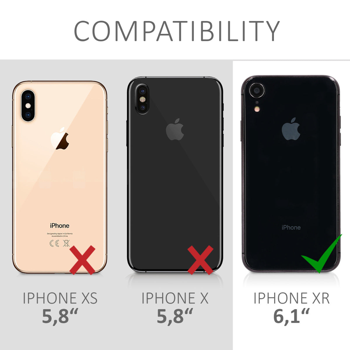 Holz Hardcase mit TPU Bumper für Apple iPhone XR Kompass Vintage