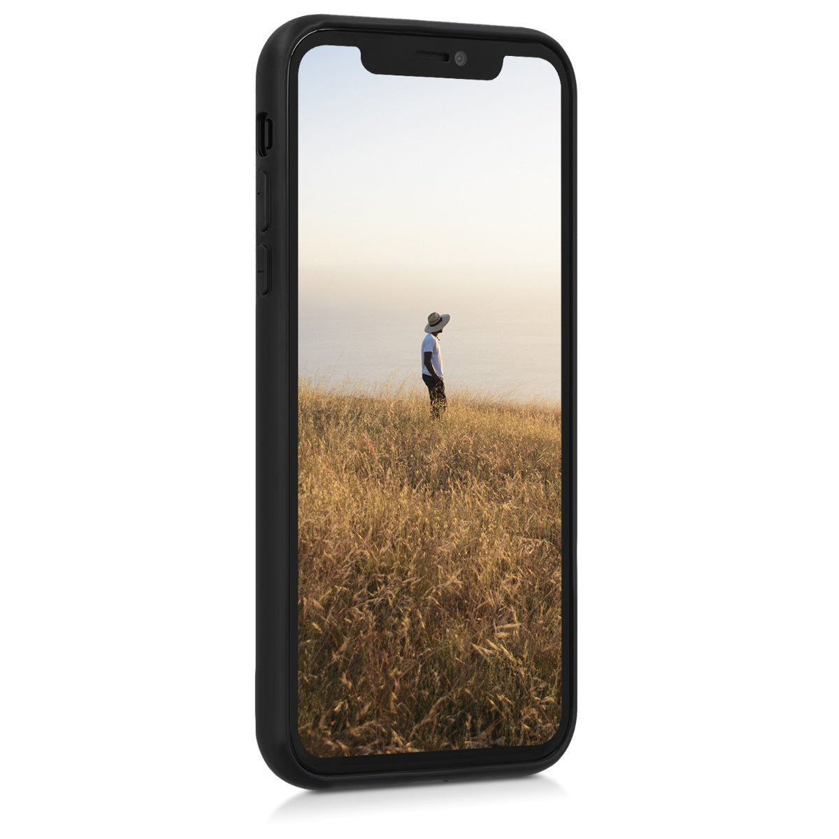 Holz Hardcase mit TPU Bumper für Apple iPhone XR Kompass Vintage