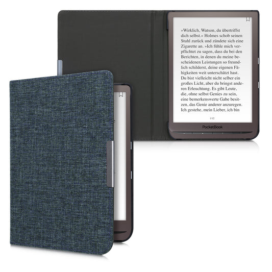 kwmobile Hülle kompatibel mit Pocketbook InkPad 3 / 3 Pro / Color / Vivlio InkPad 3 - Stoff eReader Schutzhülle Cover Case