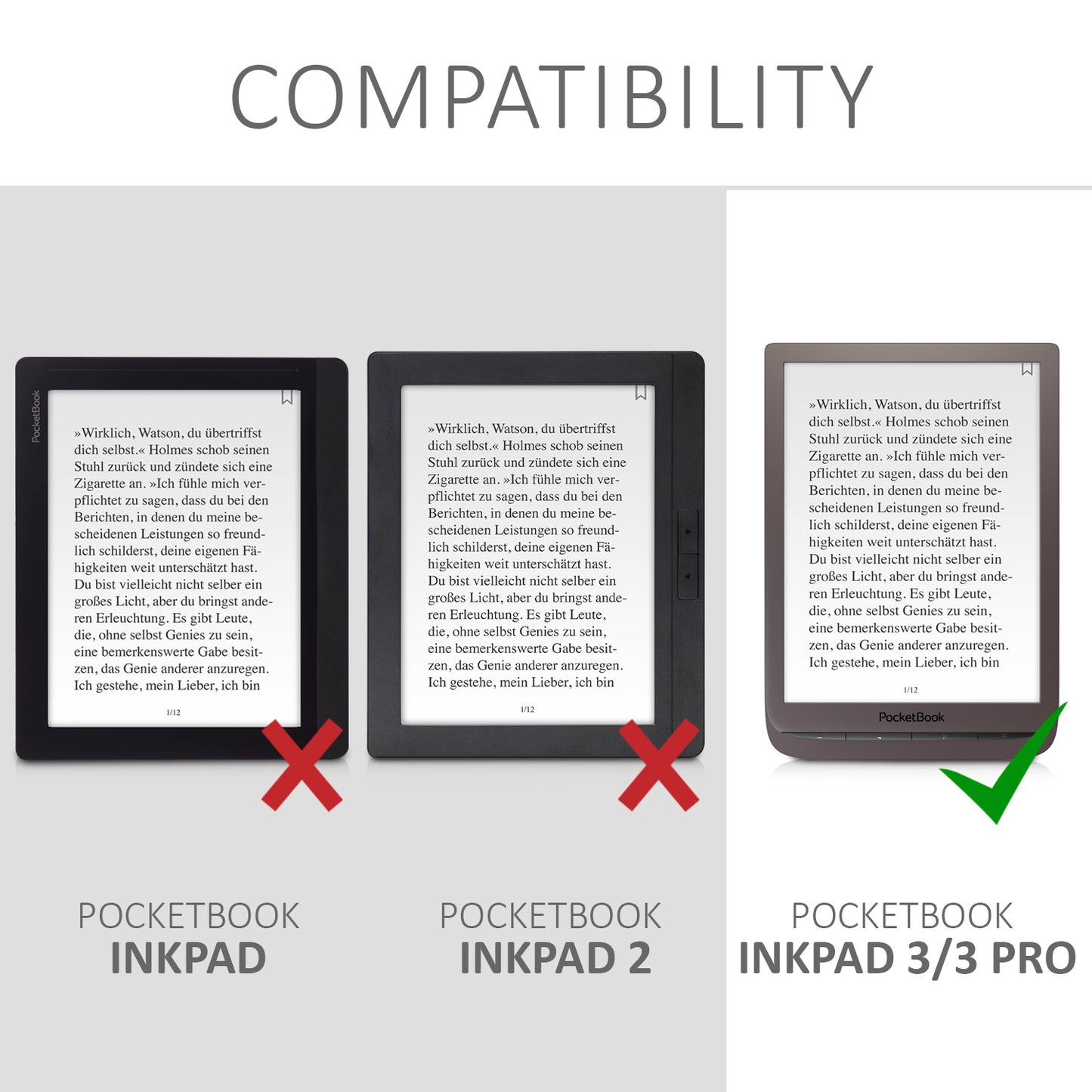eReader Hülle für Pocketbook InkPad 3 / 3 Pro / Color / Vivlio InkPad 3