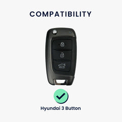 Hyundai 3-Tasten Klappschlüssel Silikon Schlüsselhülle Schwarz