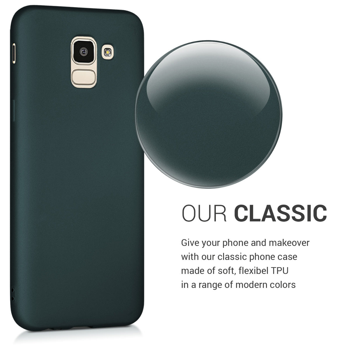 kwmobile Handyhülle für Samsung Galaxy J6 Hülle - Silikon Case metallisch schimmernd - Schutzhülle Cover