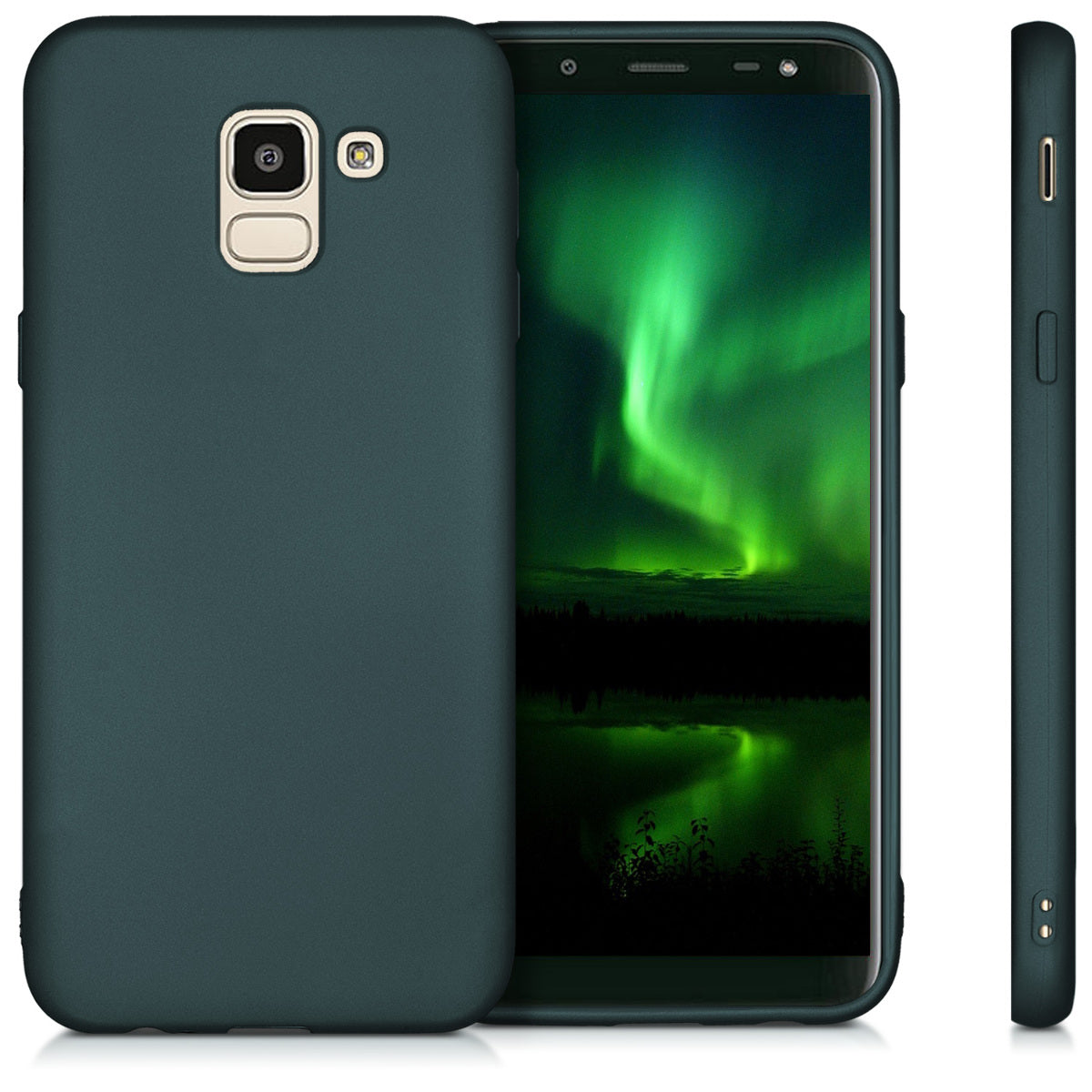 kwmobile Handyhülle für Samsung Galaxy J6 Hülle - Silikon Case metallisch schimmernd - Schutzhülle Cover