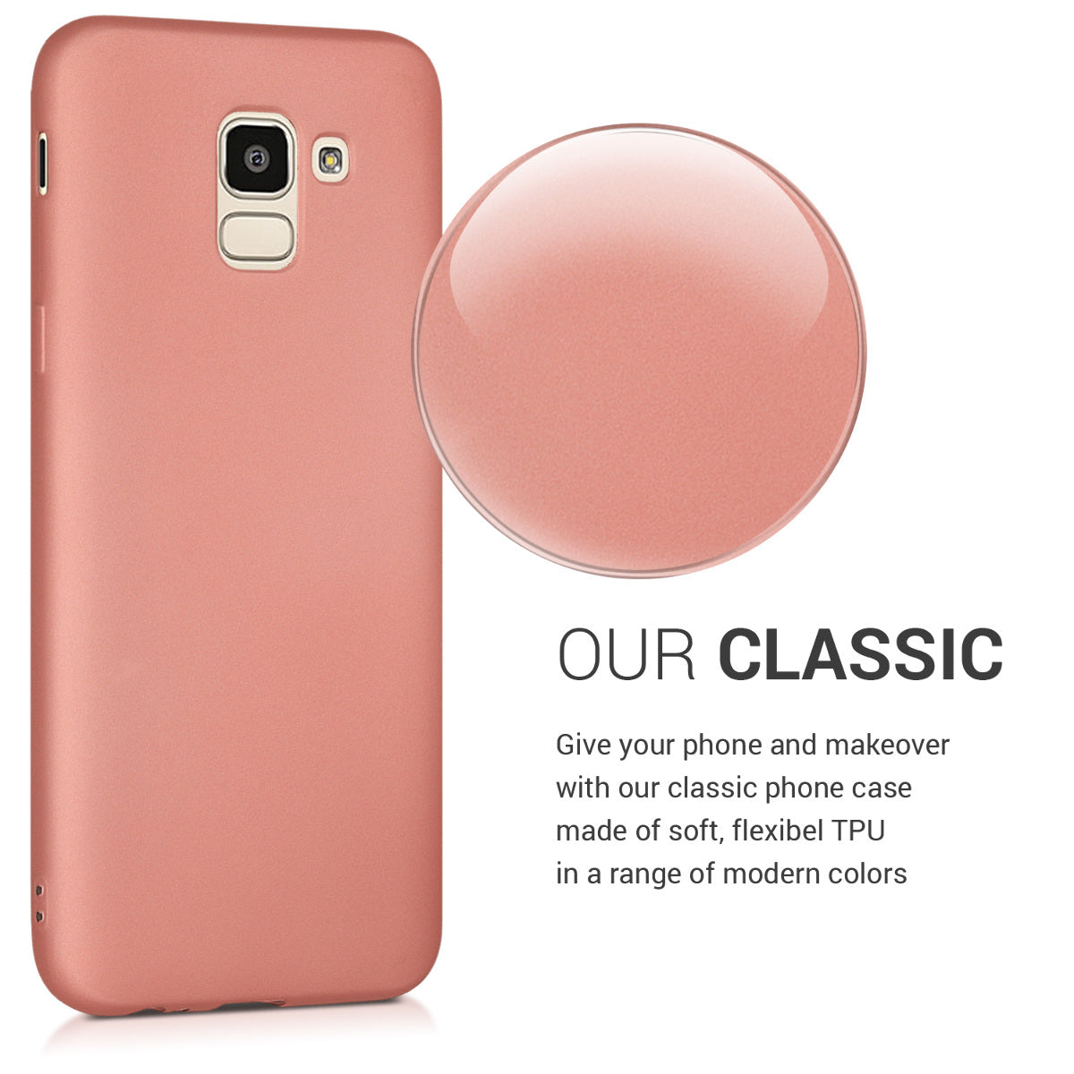 kwmobile Handyhülle für Samsung Galaxy J6 Hülle - Silikon Case metallisch schimmernd - Schutzhülle Cover