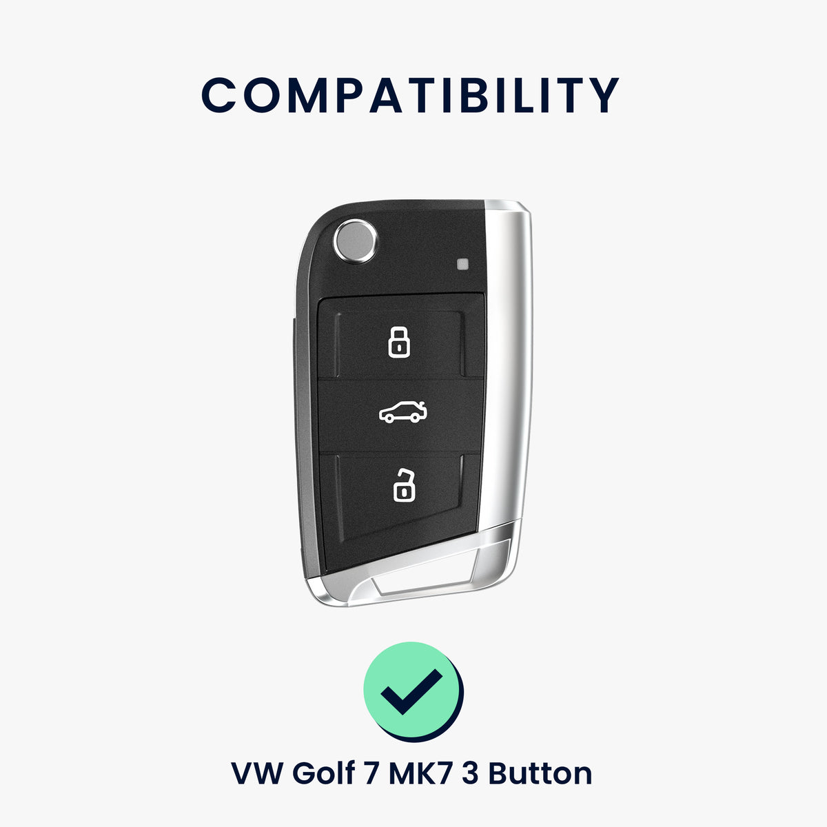 kwmobile Schlüsselhülle für VW Golf 7 MK7 3-Tasten Autoschlüssel Hülle