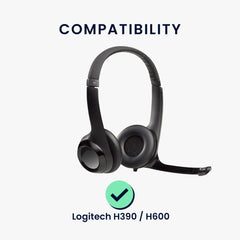 kwmobile Ohr Polster für Logitech H390 / H600 Ohrpolster Ersatz Ohrpolster Kopfhörer Ersatzteile Kopfhörer