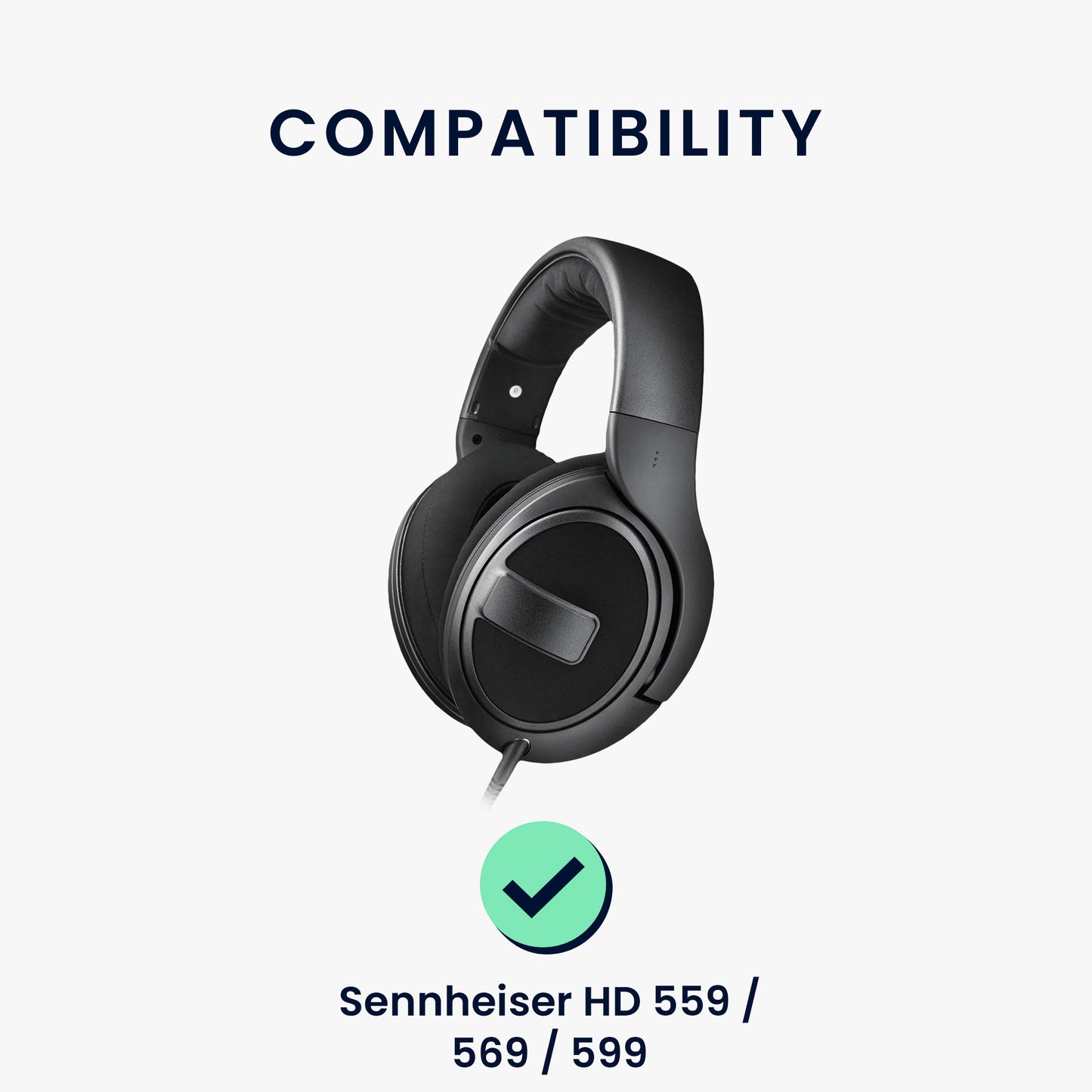 kwmobile Ohr Polster für Sennheiser HD 559 / 569 / 599 Ohrpolster - Ersatz Ohrpolster - Kopfhörer Ersatzteile - Kopfhörer Ersatzpolster für Over Ear Headphones