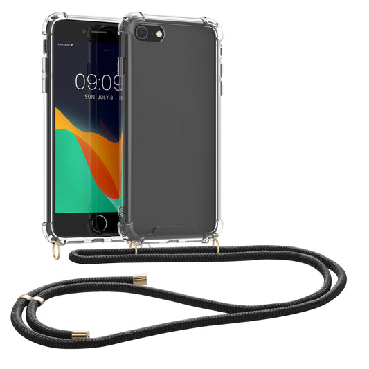 kwmobile Necklace Case kompatibel mit Apple iPhone SE (2022) / iPhone SE (2020) / iPhone 8 / iPhone 7 Hülle - Silikon Cover mit Handykette - Band Handyhülle