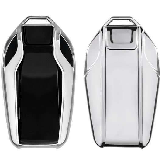 kwmobile Autoschlüssel Hülle kompatibel mit BMW Display Key Autoschlüssel - TPU Schutzhülle Schlüsselhülle Cover in Hochglanz Silber Hochglanz Silber  