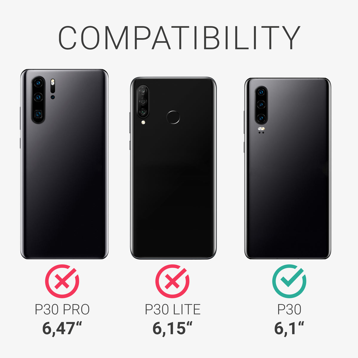 kwmobile Handyhülle für Huawei P30 Hülle - Kabelloses Laden - Schutzhülle Cover