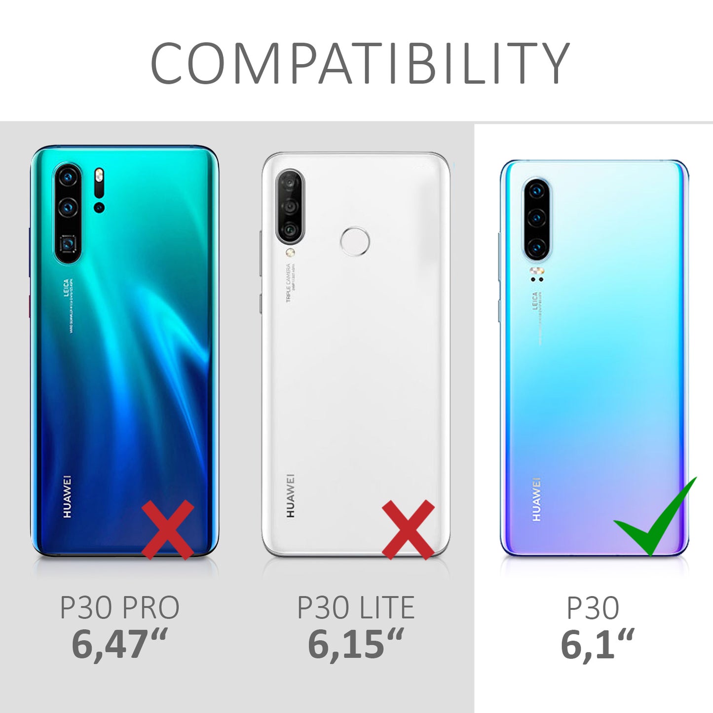 kwmobile Handyhülle für Huawei P30 Hülle - Kabelloses Laden - Schutzhülle Cover