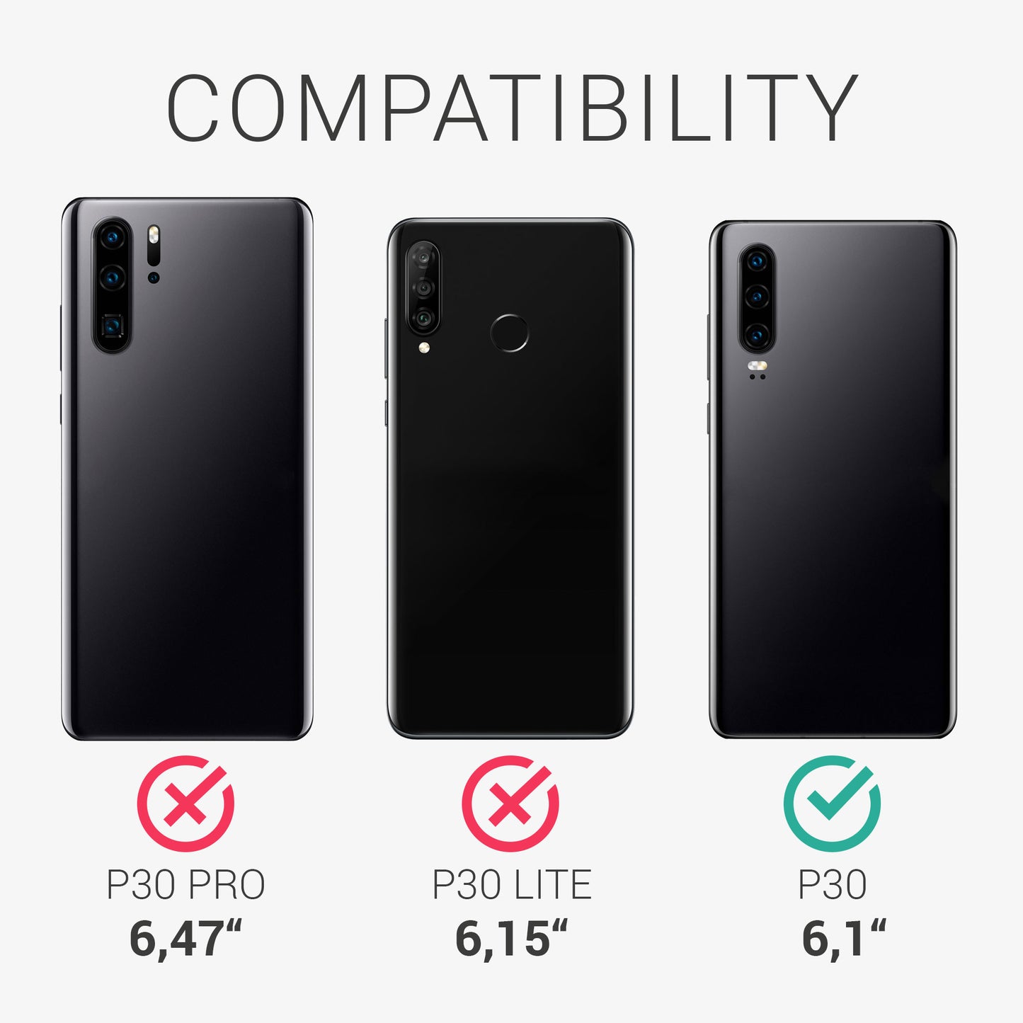kwmobile Handyhülle für Huawei P30 Hülle - Kabelloses Laden - Schutzhülle Cover