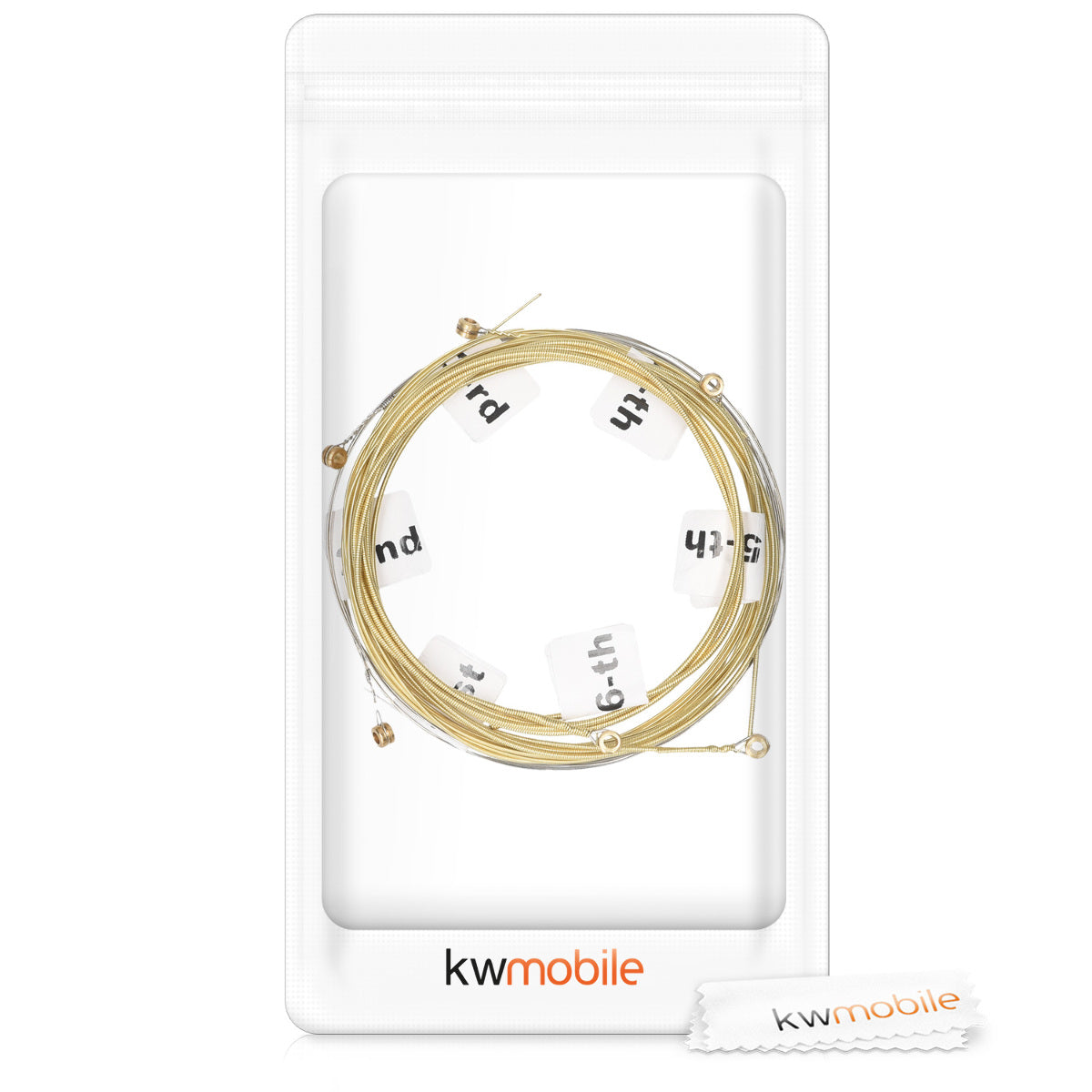 kwmobile Stahl Gitarrensaiten 6 Saiten-Set für Akustikgitarren und Westerngitarren mit Beschriftung