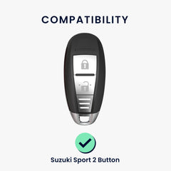 Suzuki Sport 2-Tasten Autoschlüssel Keyless Go Silikon Schlüsselhülle Schwarz Rot