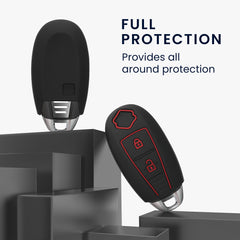Suzuki Sport 2-Tasten Autoschlüssel Keyless Go Silikon Schlüsselhülle Schwarz Rot