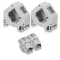 kwmobile Keystone Modul und Hutschienenadapter Set - passt auf genormte Hutschiene - 2x CAT 6A Module 2x Halter - RJ45