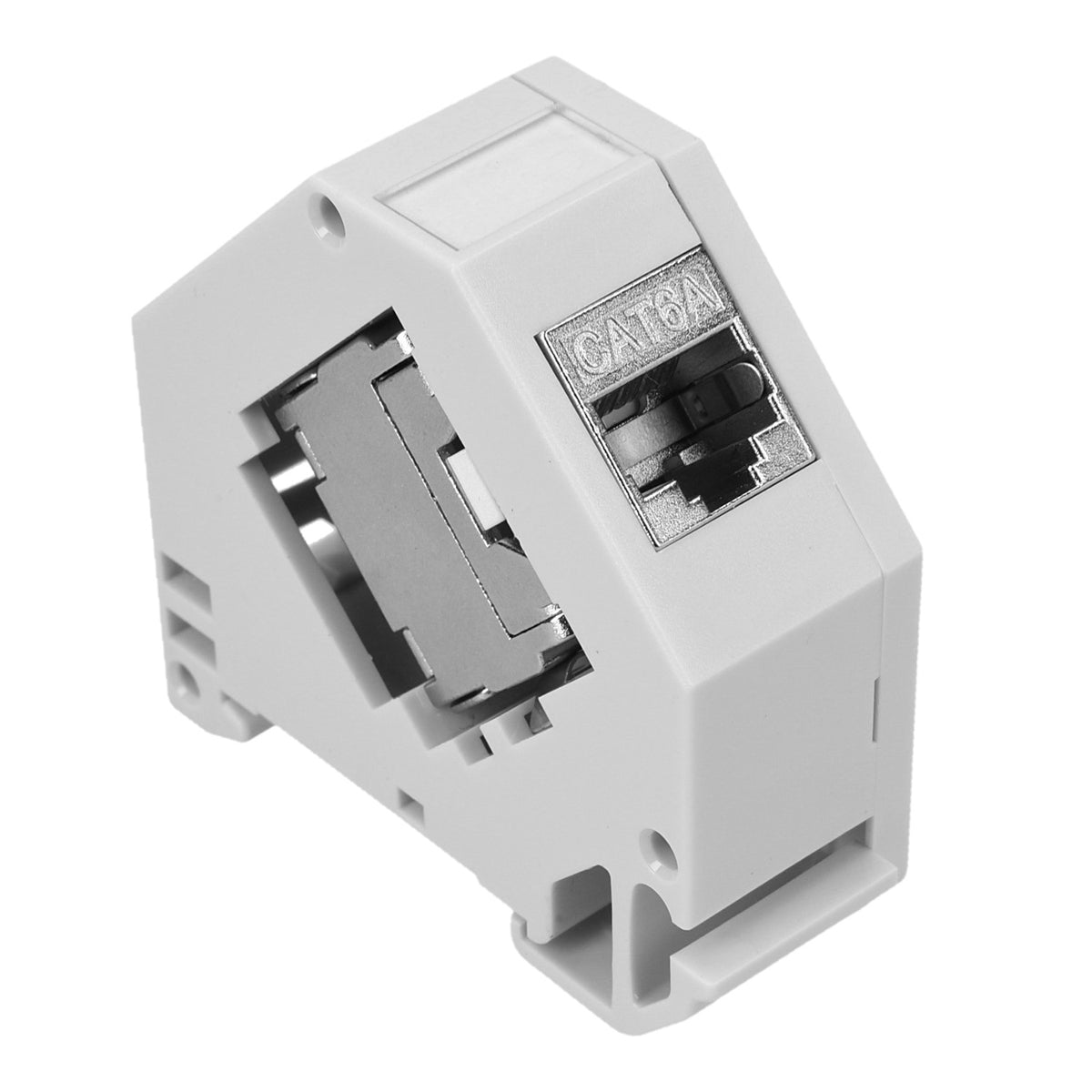 kwmobile Keystone Modul und Hutschienenadapter Set - passt auf genormte Hutschiene - 2x CAT 6A Module 2x Halter - RJ45