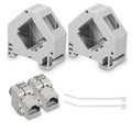 kwmobile Keystone Modul und Hutschienenadapter Set - passt auf genormte Hutschiene - 2x CAT 6A Module 2x Halter - RJ45