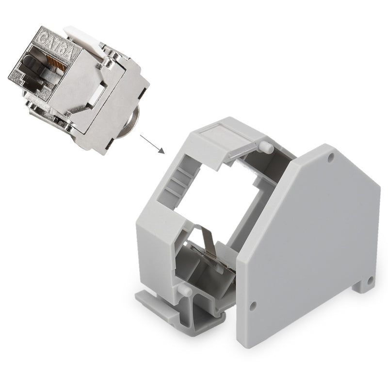kwmobile Keystone Modul und Hutschienenadapter Set - passt auf genormte Hutschiene - 2x CAT 6A Module 2x Halter - RJ45
