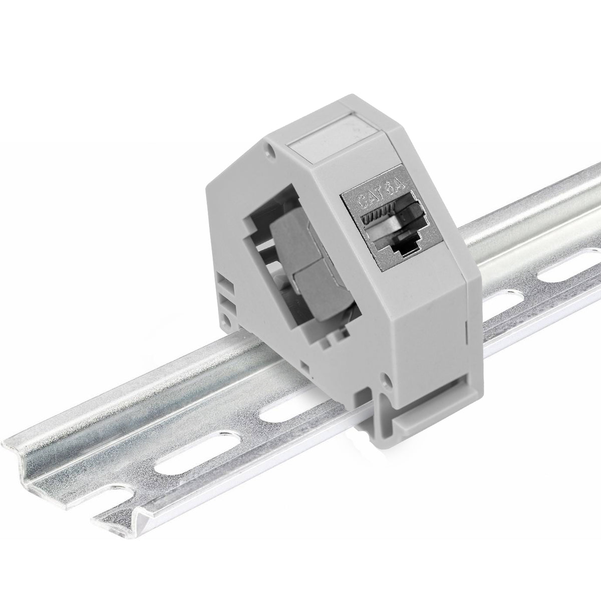 kwmobile Keystone Modul und Hutschienenadapter Set - passt auf genormte Hutschiene - 2x CAT 6A Module 2x Halter - RJ45