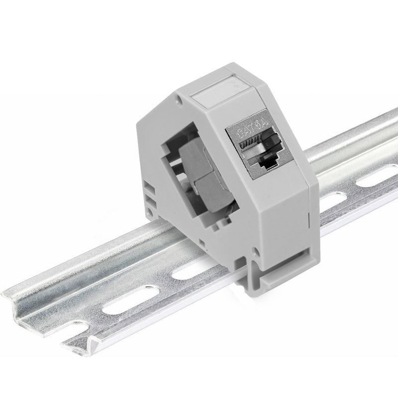 kwmobile Keystone Modul und Hutschienenadapter Set - passt auf genormte Hutschiene - 2x CAT 6A Module 2x Halter - RJ45