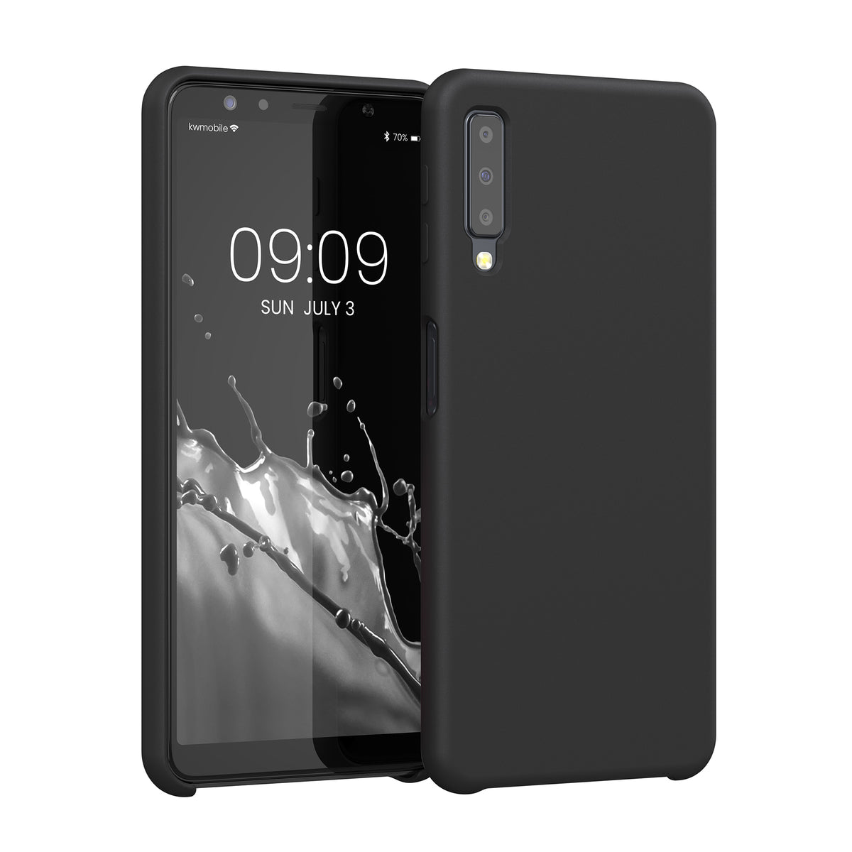 kwmobile Handyhülle für Samsung Galaxy A7 (2018) Hülle - Case Silikon - Kabelloses Laden - Schutzhülle Cover