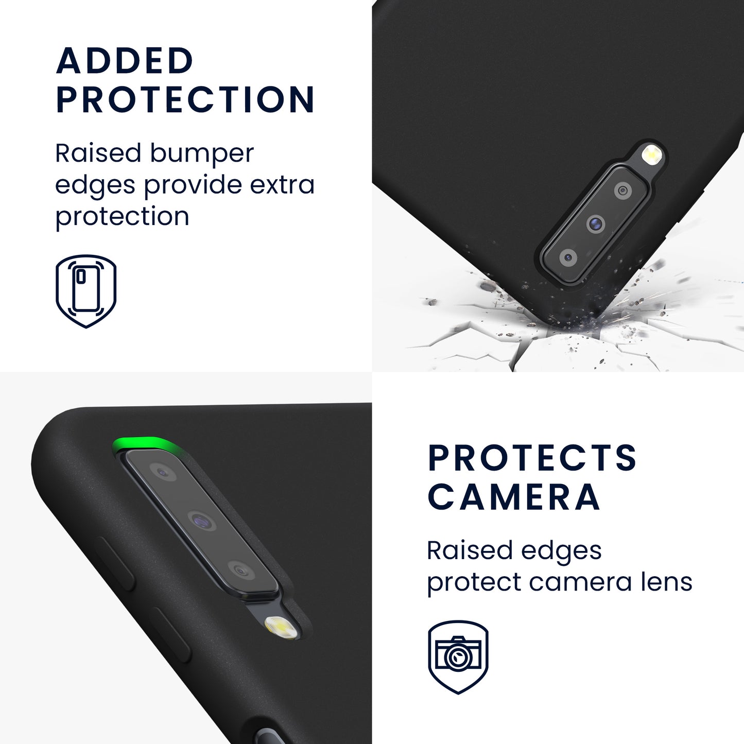 kwmobile Handyhülle für Samsung Galaxy A7 (2018) Hülle - Case Silikon - Kabelloses Laden - Schutzhülle Cover