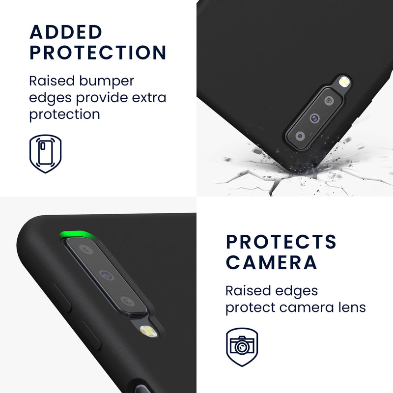 kwmobile Handyhülle für Samsung Galaxy A7 (2018) Hülle - Case Silikon - Kabelloses Laden - Schutzhülle Cover