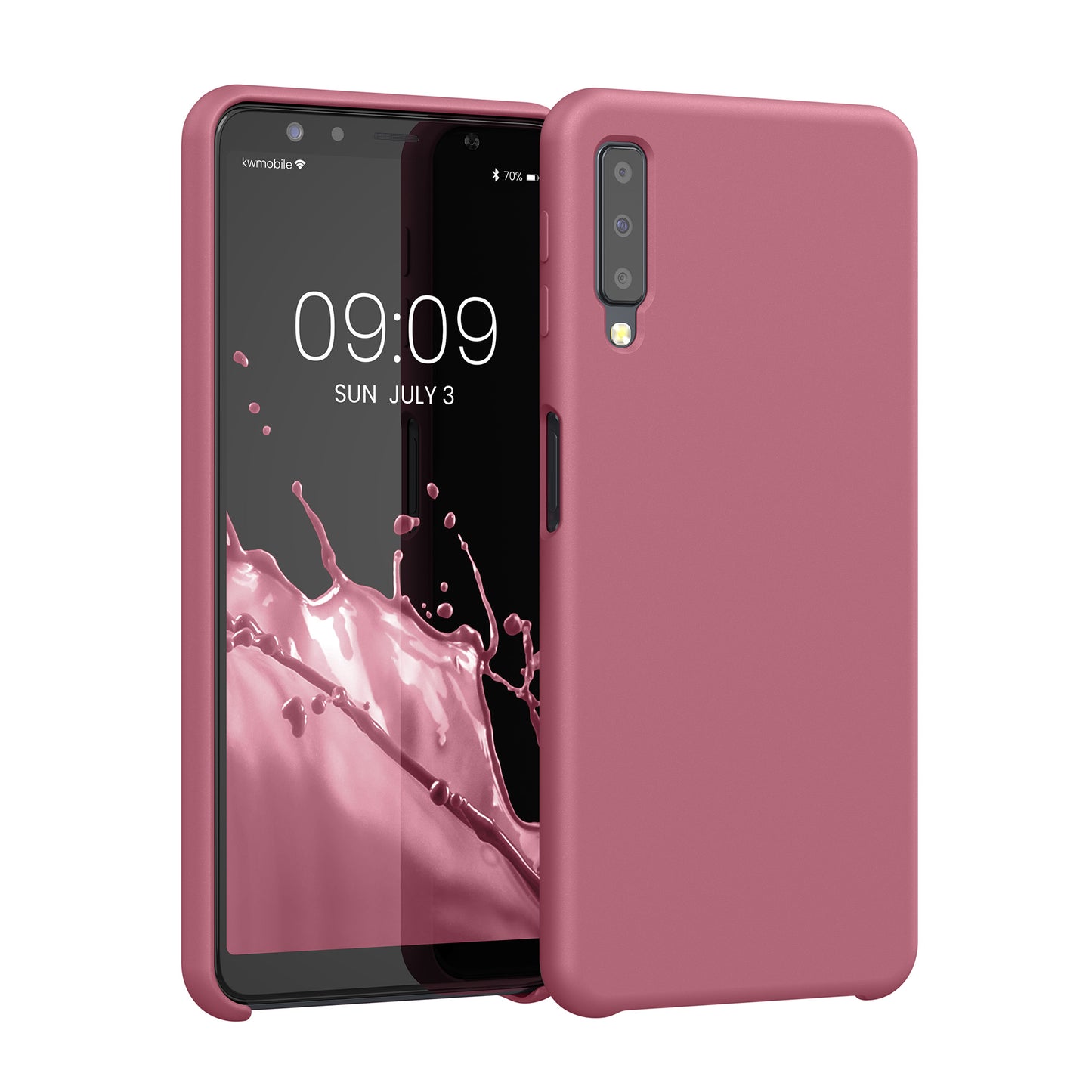kwmobile Handyhülle für Samsung Galaxy A7 (2018) Hülle - Case Silikon - Kabelloses Laden - Schutzhülle Cover