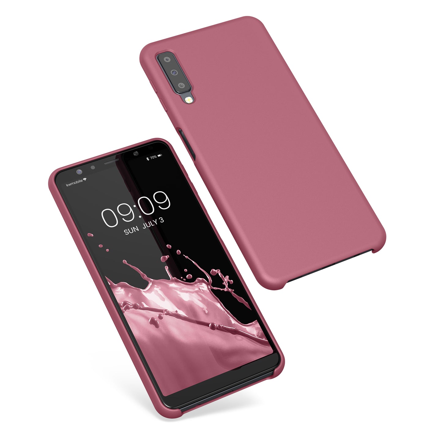 kwmobile Handyhülle für Samsung Galaxy A7 (2018) Hülle - Case Silikon - Kabelloses Laden - Schutzhülle Cover