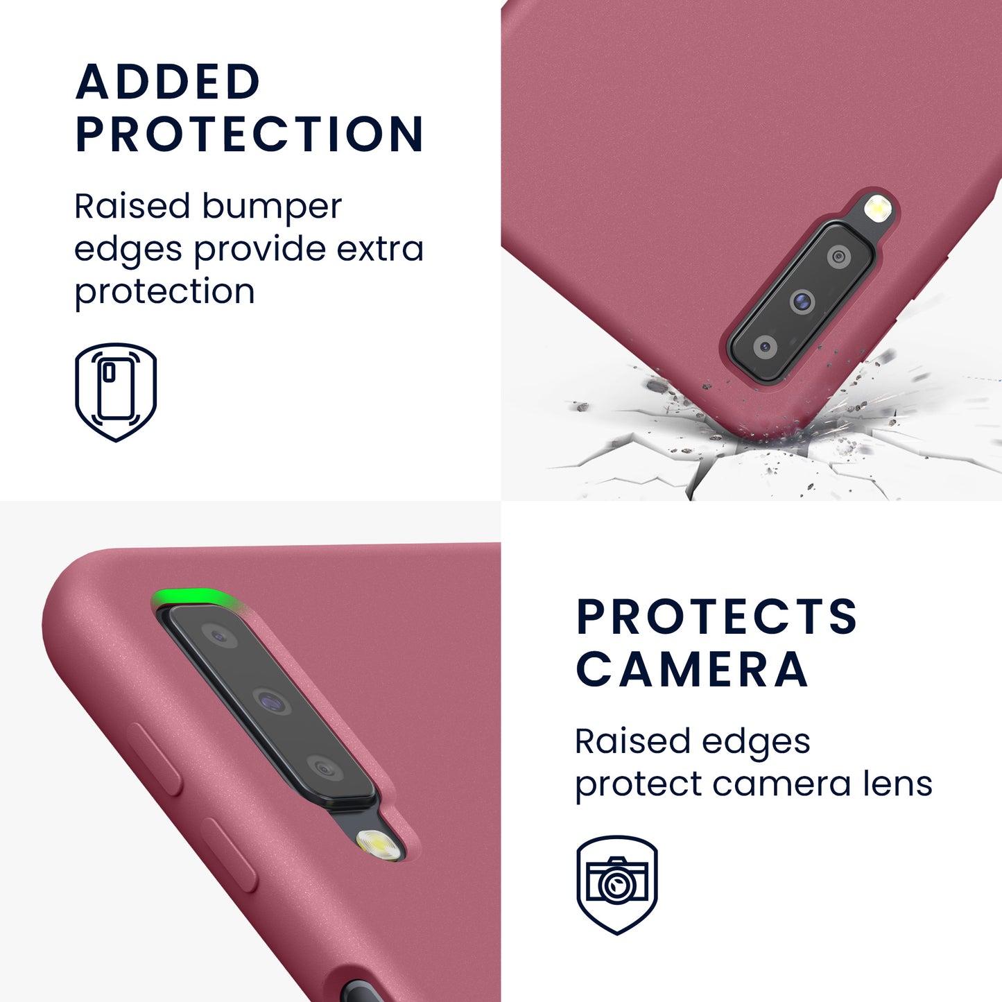 kwmobile Handyhülle für Samsung Galaxy A7 (2018) Hülle - Case Silikon - Kabelloses Laden - Schutzhülle Cover