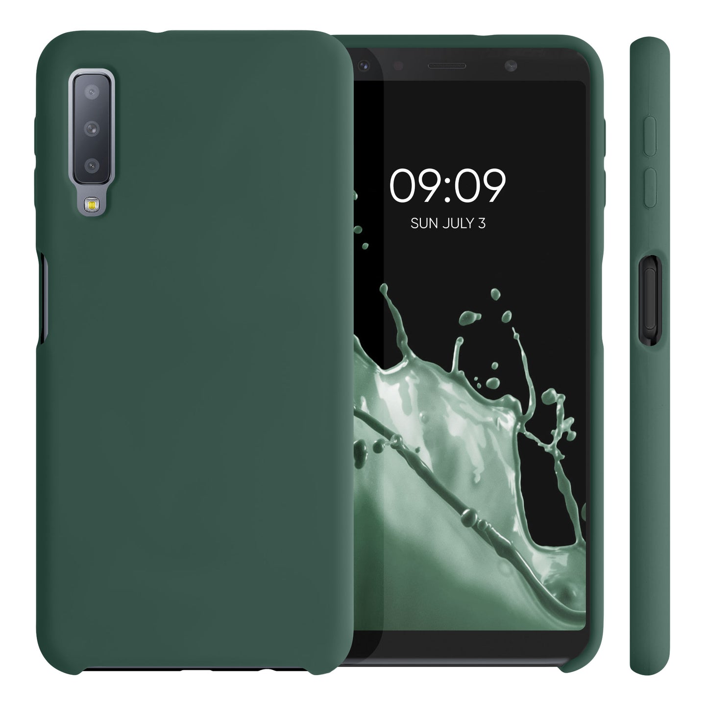 kwmobile Handyhülle für Samsung Galaxy A7 (2018) Hülle - Case Silikon - Kabelloses Laden - Schutzhülle Cover