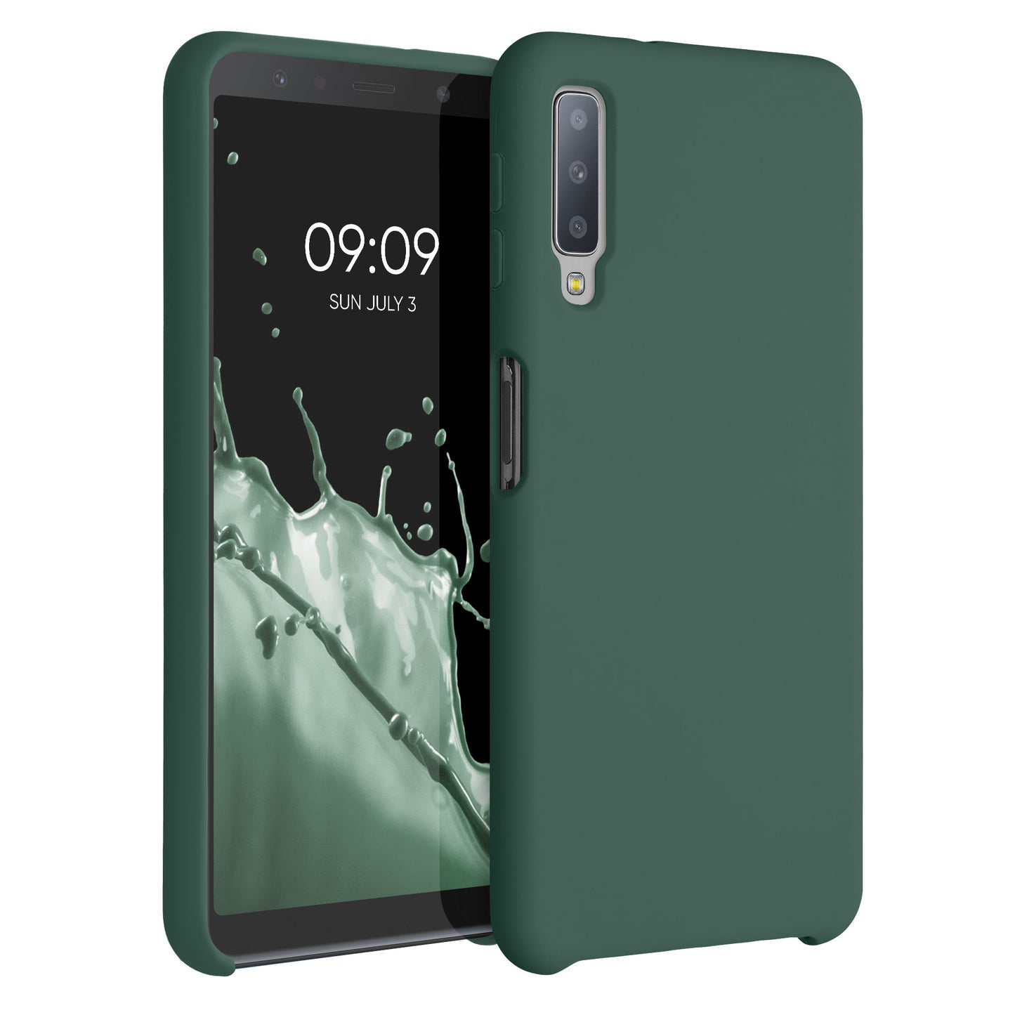 kwmobile Handyhülle für Samsung Galaxy A7 (2018) Hülle - Case Silikon - Kabelloses Laden - Schutzhülle Cover