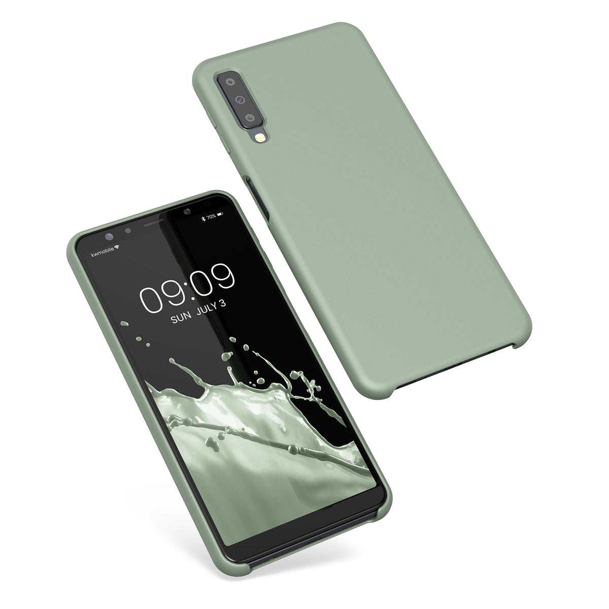 kwmobile Handyhülle für Samsung Galaxy A7 (2018) Hülle - Case Silikon - Kabelloses Laden - Schutzhülle Cover