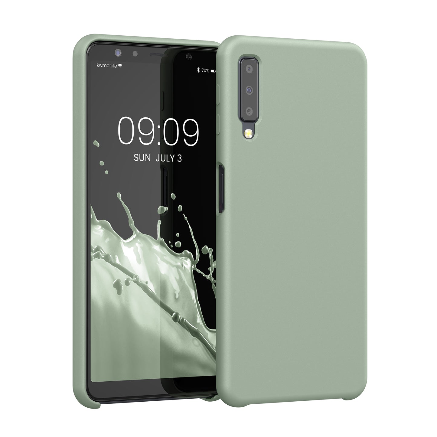 kwmobile Handyhülle für Samsung Galaxy A7 (2018) Hülle - Case Silikon - Kabelloses Laden - Schutzhülle Cover