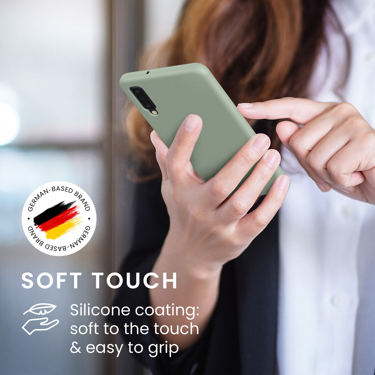 kwmobile Handyhülle für Samsung Galaxy A7 (2018) Hülle - Case Silikon - Kabelloses Laden - Schutzhülle Cover