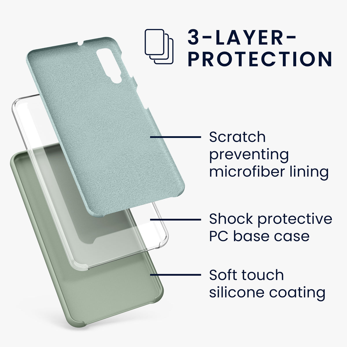 kwmobile Handyhülle für Samsung Galaxy A7 (2018) Hülle - Case Silikon - Kabelloses Laden - Schutzhülle Cover